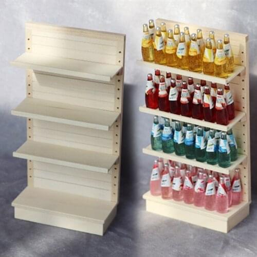 A05-X013 children baby gift Toy 1:12 Dollhouse mini Furniture Miniature rement Doll accessories wooden Supermarket shelves 1pcs