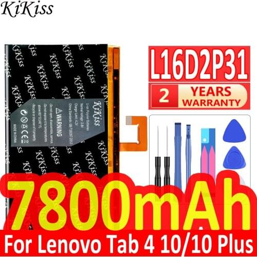 7800mAh Battery L16D2P31 for LENOVO TAB4 TAB 4 10 / 10 REL / 10 PLUS 10PLUS TB-X304L X304F TB-X704F X704L X504F X504L Batteria