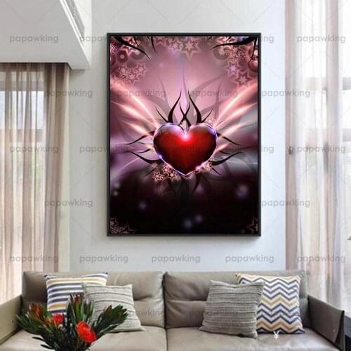 5D Diy Diamond Painting Heart Cross Stitch Full Diamond Artwork Embroidery Cartoon Handmade Gift Decoration for Home