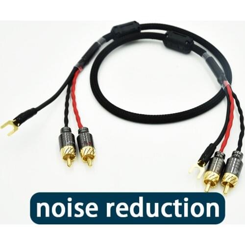 Audio 2 RCA TO RCA Cable of Independent Shielded Signal Line Of LP Vinyl Record Player Amplifier Chassis Gold Plated Connector