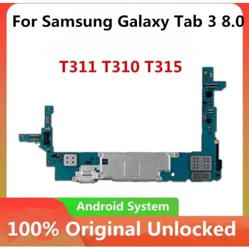 16GB For Samsung Galaxy Tab 3 8.0 T310 T311 T315 Motherboard Original Unlocked Android Logic Board Full Chips Clean IMEI Plate
