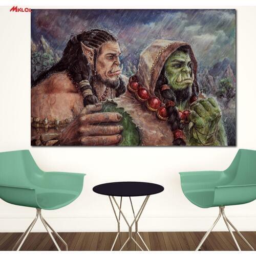 Large Wall Art, Wall Decor Wall Painting Tribe Orc oil Painting Print Nice Painting wall picture for living room no frames
