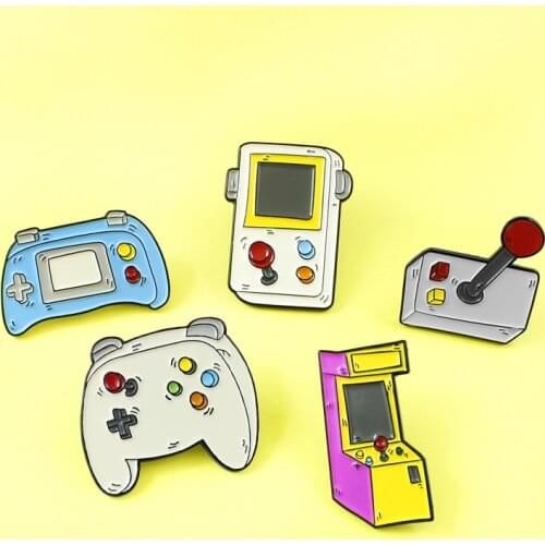 Cute Play Game Handle controller Gameboy Brooches Retro Arcade Play Game Enamel Pins Lapel backpack badge Gifts brosch Bijoux