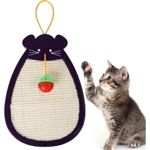 Cat Scratch Board Mouse Paper Cat Scratcher Toy Grinding Nails Interactive Protect Furniture Cat Toy with Bell Ball