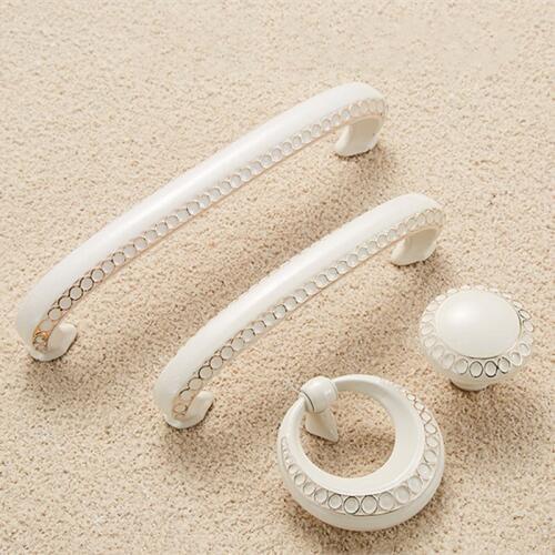 KK&FING European Luxury Ivory White Kitchen Cabinet Handles Zinc Alloy Cupboard Wardrobe Door Drawer Knobs Furniture Hardware