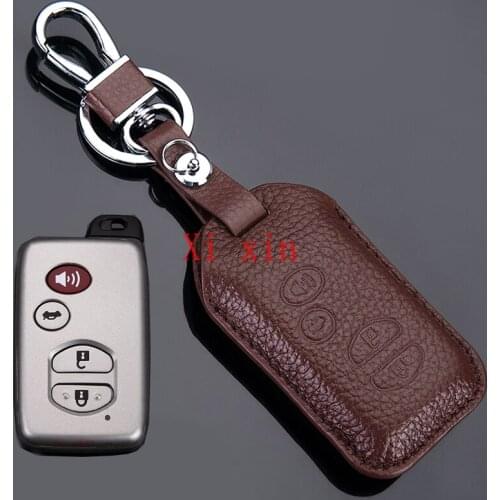 For Toyota Prado MarkX Crown Camry Highlander leather car key cover all-inclusive remote control case