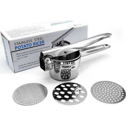 Stainless Masher Potato Ricer 3pcs Blades Potato Puree Green Peas Puree Maker