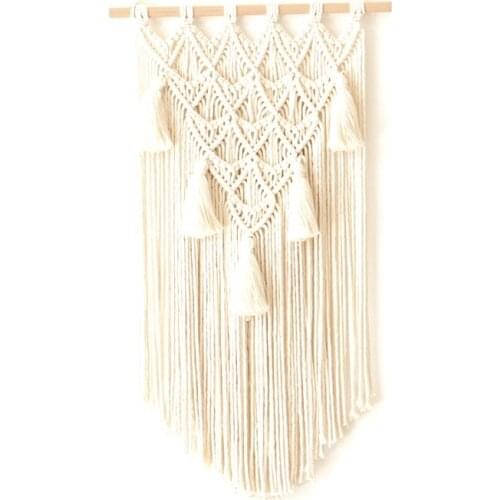 Macrame Handmade Wall Hanging Home Decoration Bohemian Handmade Woven Pure Cotton Tapestry Geometric Home Decor