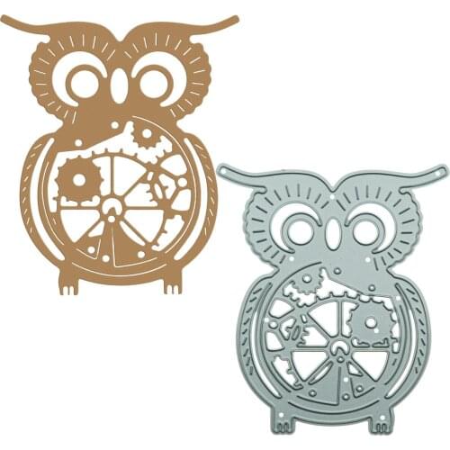 Steampunk Gear Bird Owl Pattern Metal Cutting Dies Scrapbooking DIY Photo Album Clipart Decorating Papercraft Cutter Die Mold