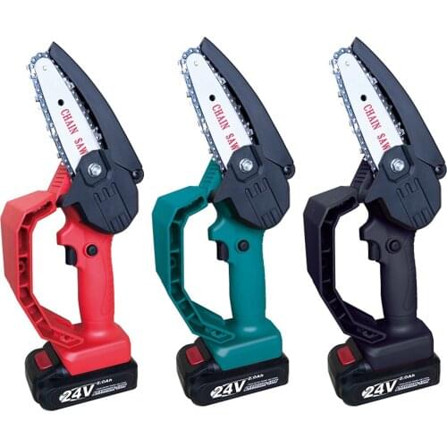 Mini Chainsaw 4-Inch Cordless Electric Protable Pruning Saw 24V Electric Woodworking Saws for Garden Branch Wood Cutting