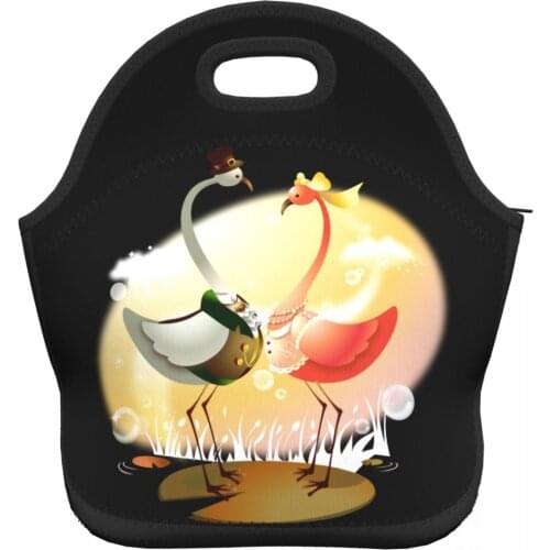 Reusable Lunch Bags for Women Girls Work School Picnic Camping Lunch Box Flamingo Top Handle Fruits Drinks Organizer Pouch Bags