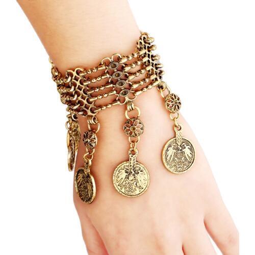 Fashion Vintage Charm Tassel Bracelets & Bangles Gypsy Ethnic Multi Layer Bracelets For Women