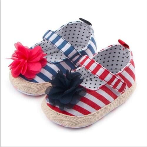 New Spring Autumn Baby Shoes Lovely Flower Infant Canvas First Walker Soft Sole Toddler Girls Princess Shoes