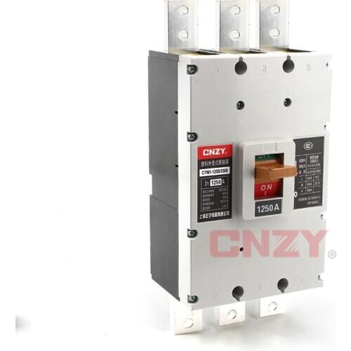 1250A MCCB 3P Plastic Molded Case Circuit Breaker Atmosphere Switch for Power Distribution 1000A