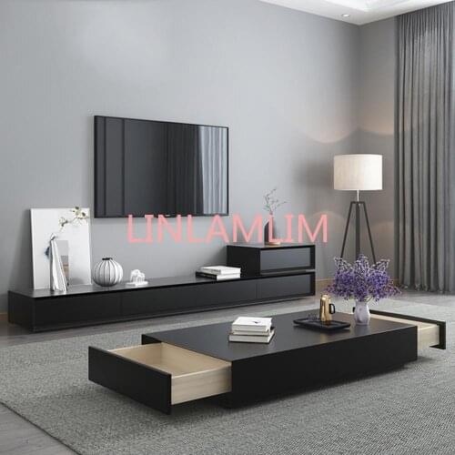 TV Stand unit modern Living Room + coffee centro table Home Furniture tv led monitor stand mueble tv cabinet mesa tv table