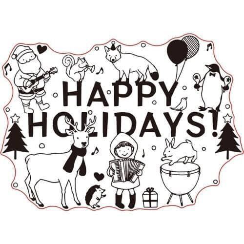 Christmas Happy Holidays Clear Stamps for DIY Scrapbooking DIY Craft Making Decor Transparent Stempels New Silicone Seal