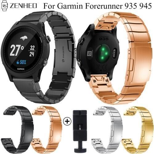 22mm Quick Release Watchband For Garmin Fenix 5/5 Plus Stainless Steel Strap For Garmin Forerunner 935 945 Smart Watch Band