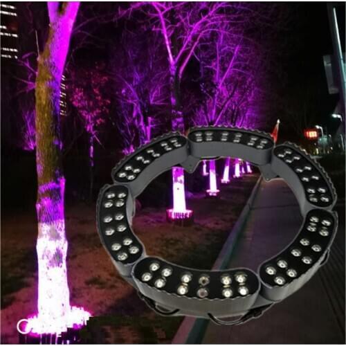 Rgb LED Outdoor Landscape Lighting Tree Lamp 220V Ring Tree Shooting Lamp Colorful Garden Light 60W 48W 30W 12W 6W Free Splicing