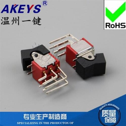 RLS-202-A4-00 Rocker arm connector ship type Button Rocker Bent feet Side switch 6 feet 2 gears