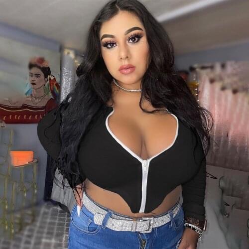 RMSFE 2021 Women Long Sleeve Round Neck Fashion Solid Color Irregular Sexy Zipper Pit Strip Top T-Shirt