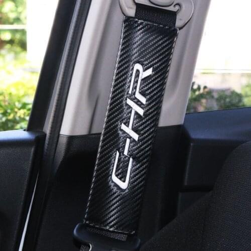 Car Styling! Carbon fiber Car seat belt Cover Security Cover Parcel Shelf For Toyota C-HR CHR 2016 2017 2018