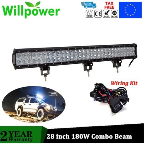Willpower 28 inch Offroad LED Bar High Power 18000LMs 180W Combo Beam LED Car Lights Driving Fog Lamps Work Boat Lights 4x4 UZA