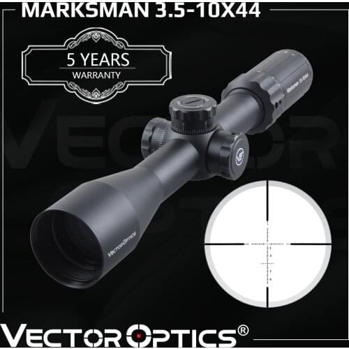 Vector Optics Marksman 3.5-10x44 Hunting Rifle Scope Tactical Riflescope Turret Lock 1/10 MIL Fit Airgun & Real Firearms .308win