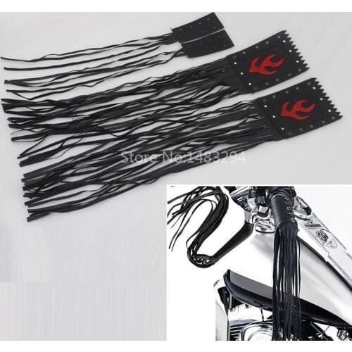 Universal Motorcycle Handlebar Tassel Fringe Grips Cover Levers For Harley Retro