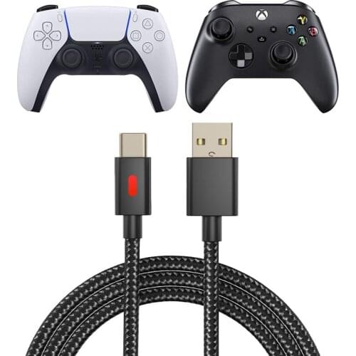 USB Type C Charger Charging Cable for Xbox Series S/X /Sony PS5 Dual Sense Controller Nintendo Switch with LED Indicator -9.84ft
