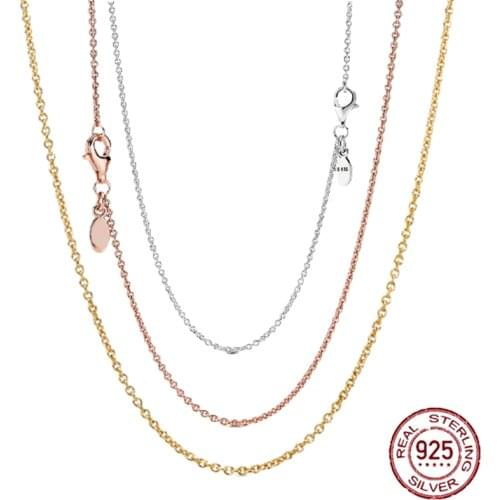 HOT Sale 925 Sterling Silver Classic Cable Chain Necklace Chain Sterling Silver Jewelry Gift Making