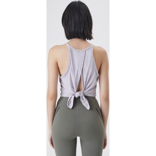 Yoga Sweat Vest For Women Multicolor Sport Tank Top Female Fitness Gym-wear Tie Back Camisole Workout Clothing Lycra Tube Top