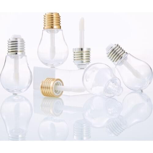 1/5 Pcs Mini Light Bulb Shape Empty Lip Gloss Tube Clear Refillable Lip Balm Bottles Cute Plastic DIY Lip Gloss Bottles