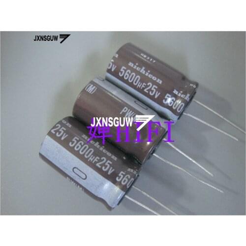 10PCS NICHICON PW 25V5600UF 18X30MM 5600UF 25V original audio Aluminum electrolytic capacitor 105 degrees 5600uF/25V