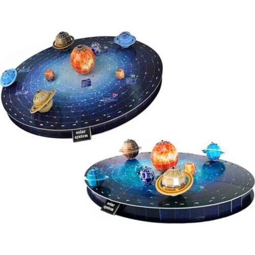146Pcs 3D Solar System Puzzle Set Planet Puzzle Board Game 3D Paper DIY Jigsaw Puzzle Toy 3d Wooden Puzzle Toys Model