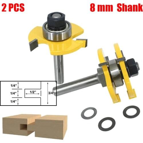 2pcs 8mm Shank 1/2 Bottom Cleaning Router Bit Straight Bit Clean Milling Cutter for Wood Woodworking Bits Cutting
