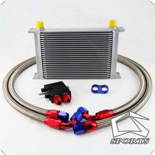 25 Row 248mm AN10 British Oil Cooler Kit Fits For BMW N54 Engine Twin Turbo 135i E82 335i E90 E92 E93 Silver