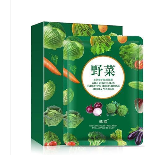 30Pcs Vegetable Concentrate Moisture Facial Mask Hyaluronic Acid Whiten Shrink Pores Anti Wrinkle Facial Skin Care with Box