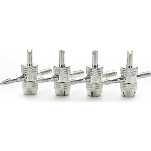 4pcs 4x4 Way Tire Valve Core Repair Tool Car Truck Tire Screwdriver Handheld Valve Stem Core Removal Installer Tools
