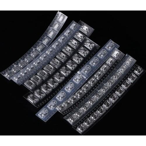 80 Pcs Micro USB Female Socket Jack 5Pin 8 Models Solder Mount SMD Connector