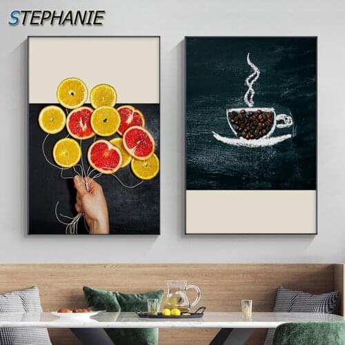Abstract Fashion Food Fruit Lemon Orange Wall Art Canvas Painting Nordic Unique Posters N Prints Wall Pictures for Kitchen Decor