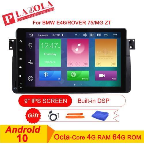 Android 10 Car Stereo DVD Radio Player Navigation GPS For BMW E46 Sedan M3 318/320/325/330/335 Rover 75 MG ZT One Din DSP WIFI