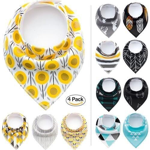 4Piece Fun Bright Color Pet Dog Bandana Scarf Accessories for Dogs Puppy Cats Small Medium, Soft Cotton Bandanas