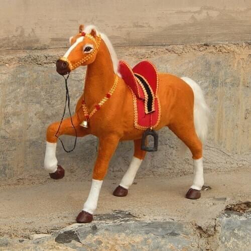 Big simulation horse toy brown lucky polyethylene&furs horse model horse doll gift about 50x40cm 1973