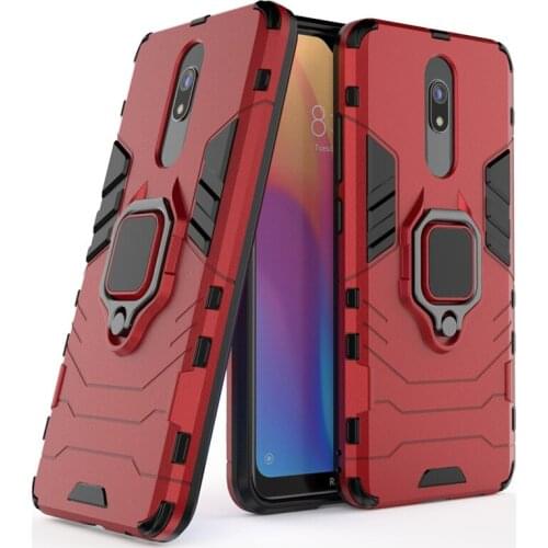 Luxury Armor Ring Case For Xiaomi Redmi 8A Stand Holder Car Magnetic Ring TPU Silicone PC Cover For Redmi 8 8 A Full Protective