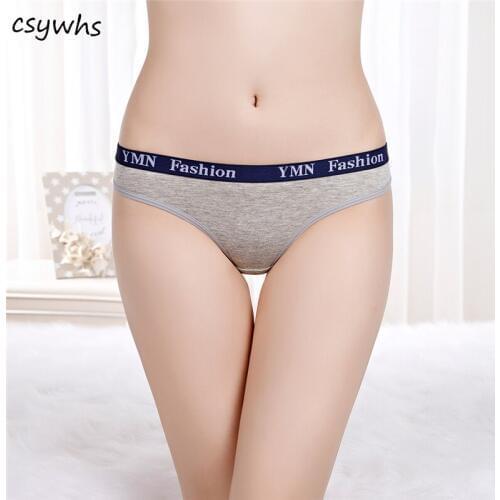 CSYWHS 3pcs/lot Sexy Ladies Women Thongs and G Strings Cotton Briefs Low Waist Panties Letter Underwear Underpants Tanga M L XL