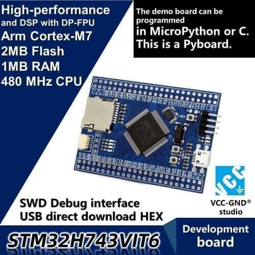 STM32H743VIT6 STM32H743 H7 dev board demo board core board Minimum System development board Module Cortex-M7 Micropython Pyboard