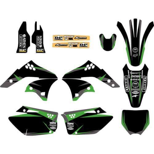 H2CNC GRAPHICS & BACKGROUND DECALS STICKER Kits for Kawasaki KX250F KXF250 2006 2007 2008 KX 250F KXF 250