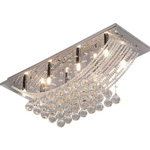 Crystal Living Room Ceiling Light Study Room Oblong Dining Room Ceiling lamps Parlor Restaurant Ceiling Lights