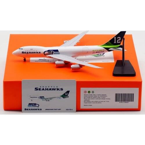 Diecast 1:400 Scale B747-8F N841BA Model SEAHAWKS Air Airlines W Landing Gears Alloy Aircraft Plane Collectible Display Model