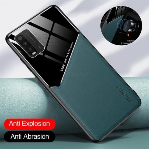 Leather texure car magnetic holder phone covers for redmi 9t 9 t readmi 9t t9 redmi9t 2021 6.53'' case hard pc back shell coque